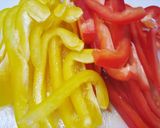 ✿鶏ささみとパプリカの黒胡麻ソース和え✿作り方2写真