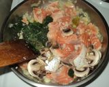鮭とほうれん草入りクリームパスタ作り方7写真