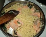 鮭とほうれん草入りクリームパスタ作り方8写真