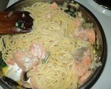 鮭とほうれん草入りクリームパスタ作り方9写真