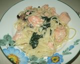 鮭とほうれん草入りクリームパスタ作り方11写真