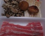 豚肉入り・きのこの炊き込みご飯、満月風作り方1写真