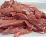 厚切り豚肉とねぎのごま・ラー・醤油あえ作り方1写真