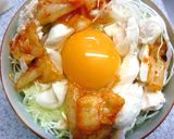 鶏ささみとキムチとキャベツの卵かけご飯作り方4写真