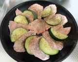 スキレットで☆豚肉とズッキーニの重ね焼き作り方2写真
