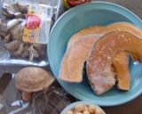 ひよこ豆と2種のきのこでハロウィン南瓜♬作り方1写真