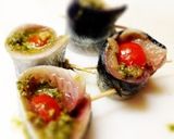 秋刀魚とまとジェノベーゼのピンチョス作り方2写真