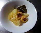 マロニー入り大根と鶏つくねの煮物作り方5写真