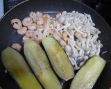 焼き茄子と海老ぶなぴー炒め作り方4写真