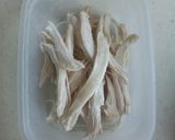 サラダ用☆鶏むね肉（蒸し鶏）と保存法作り方4写真