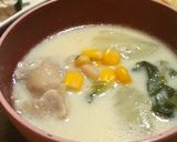 息子アレンジ~白菜とコーンの豆乳スープ作り方5写真