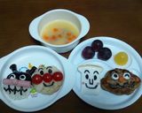 お子様のお祝い*カレーパンマンハンバーグ作り方9写真