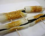 ちくわチーズ磯辺天ぷら♪串刺し作り方4写真