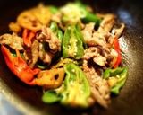 甘唐辛子と豚肉、蓮根の醤油炒め作り方5写真