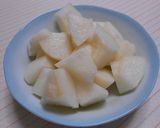 梨とみかんと小松菜のグリーンスムージー♬作り方1写真
