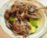 アボガドと牛肉のわさび醤油和え作り方5写真