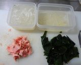 【蒟蒻麺】鮭ワカメと辛白髪作り方1写真