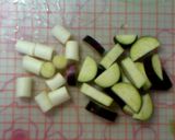ゴマ油風味＊焼き葱と焼き茄子のお味噌汁作り方1写真