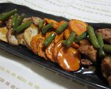素揚げ里芋＆人参にさやいんげん入りあん作り方6写真