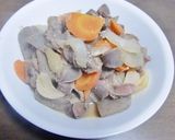 ことこと煮る砂肝とこんにゃくの味噌煮込み作り方5写真