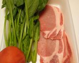 豚ロース肉照り焼き・ほうれん草トマト添え作り方1写真