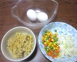 ごはん入り卵焼き作り方1写真