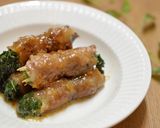オクラの新芽とチーズの肉巻き照り焼き作り方3写真