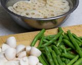 れんこんといんげんの炒め物作り方1写真