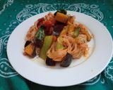 秋なすと素麺のナポリタン風作り方6写真