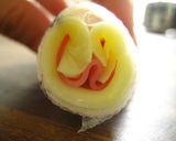 ハム　チーズのハート風　キャラ弁おかず作り方3写真