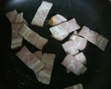 水菜とベーコンのにんにく風味炒め作り方2写真
