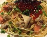 簡単豪華！鮭ときのこといくらの和風パスタ作り方8写真