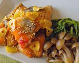 鮭の梅にんにく照り焼き作り方7写真