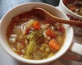 ♡押し麦と野菜のヘルシースープ♡作り方5写真