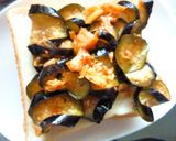 キムチ×茄子のカレー風味のトースト作り方4写真