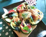 ズッキーニとトマトと粉わかめのトースト作り方6写真