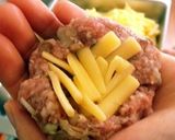 中からチーズとろ〜り♬きのこミートボール作り方4写真