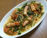 ほうれん草とベーコンのトマトソースパスタ作り方7写真