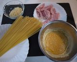 生クリーム・牛乳なし♪全卵カルボナーラ♡作り方1写真