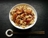 鶏の照り焼き丼（炒り卵で親子丼でもある）作り方7写真