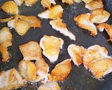 冷蔵庫整理★　鶏皮で簡単ホルモン焼き風作り方3写真
