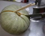 カボチャの簡単な切り方　割り箸編作り方5写真