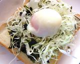 粉わかめ×キャベツの巣ごもり風トースト作り方4写真
