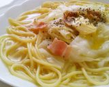 キャベツ&ベーコンの塩バタースープパスタ作り方8写真