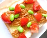 稲荷揚げとトマトと枝豆のトースト作り方3写真