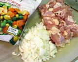 ■バター醤油味の♪混ぜ込みチキンピラフ■作り方1写真