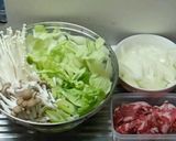 簡単、時短！フライパンですき煮☆作り方1写真