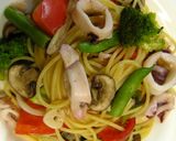 ＊イカと野菜の盛りだくさんスパゲティ作り方8写真