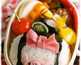 ＊キャラ弁＊窓からひょっこり！ぶたちゃん作り方10写真