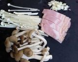 ベーコンと森のキノコたち*カルボナーラ風作り方3写真